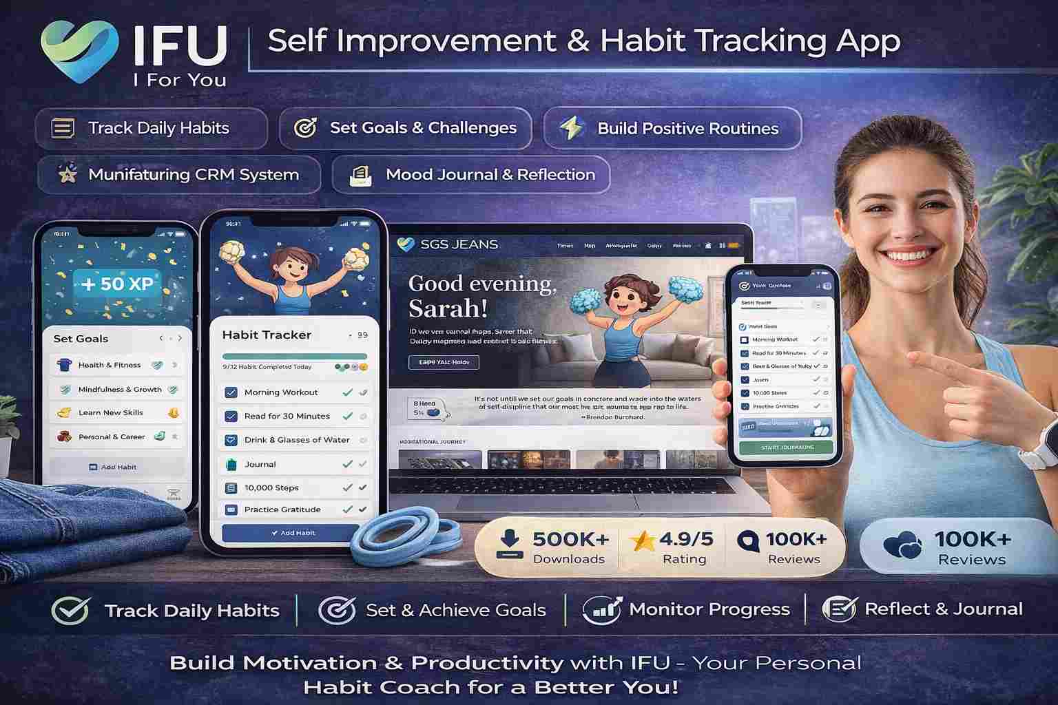 Self improvement mobile app with habit tracking, micro activities and behavioral analytics built using React Native and Node.js